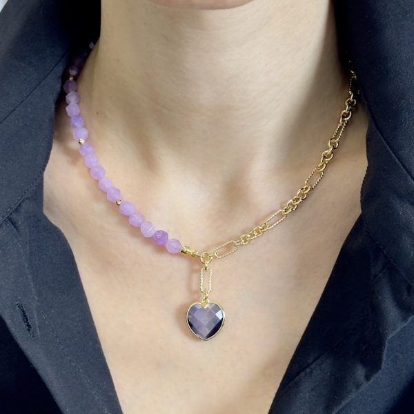 Колье ФИАЛКОВОЕ СЕРДЦЕ