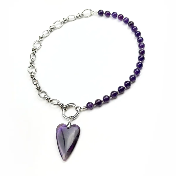 Колье БОЛЬШОЕ СЕРДЦЕ. Аметист