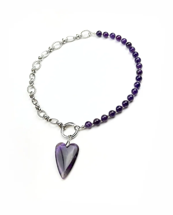 Колье БОЛЬШОЕ СЕРДЦЕ. Аметист