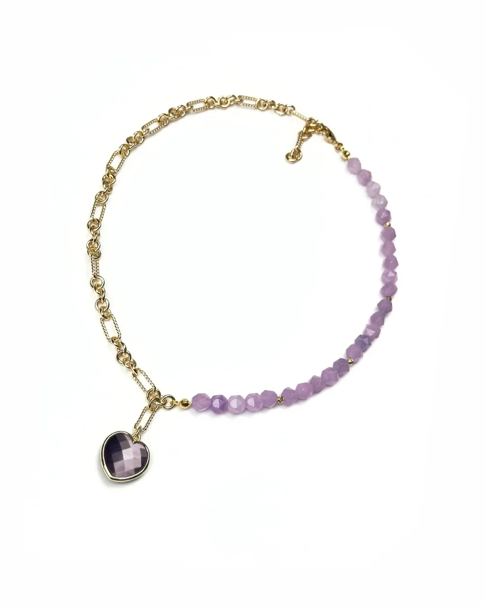 Колье ФИАЛКОВОЕ СЕРДЦЕ