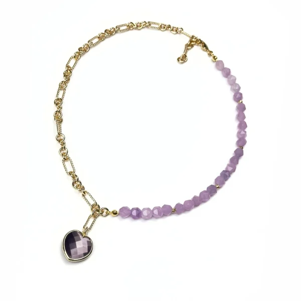 Колье ФИАЛКОВОЕ СЕРДЦЕ