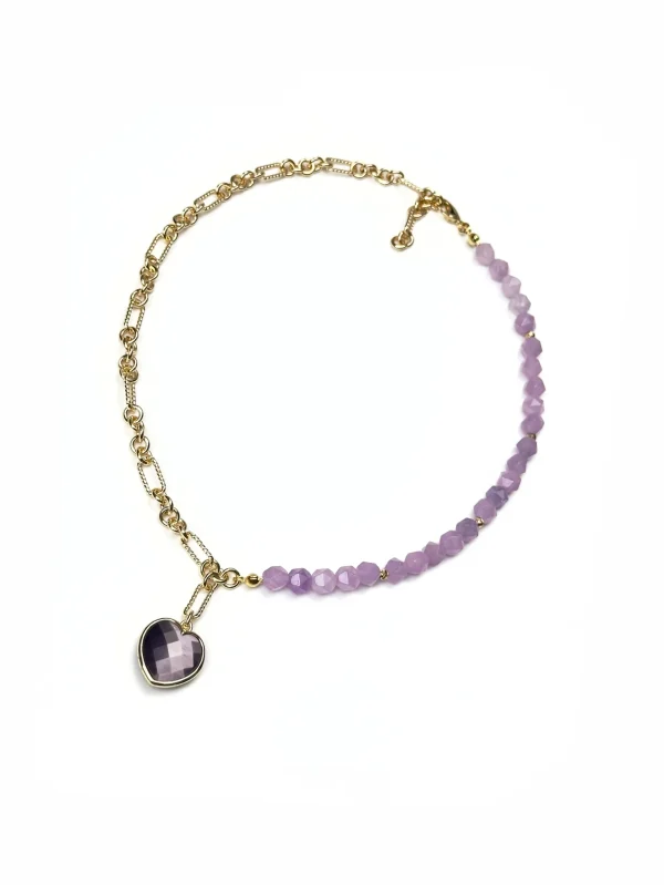 Колье ФИАЛКОВОЕ СЕРДЦЕ