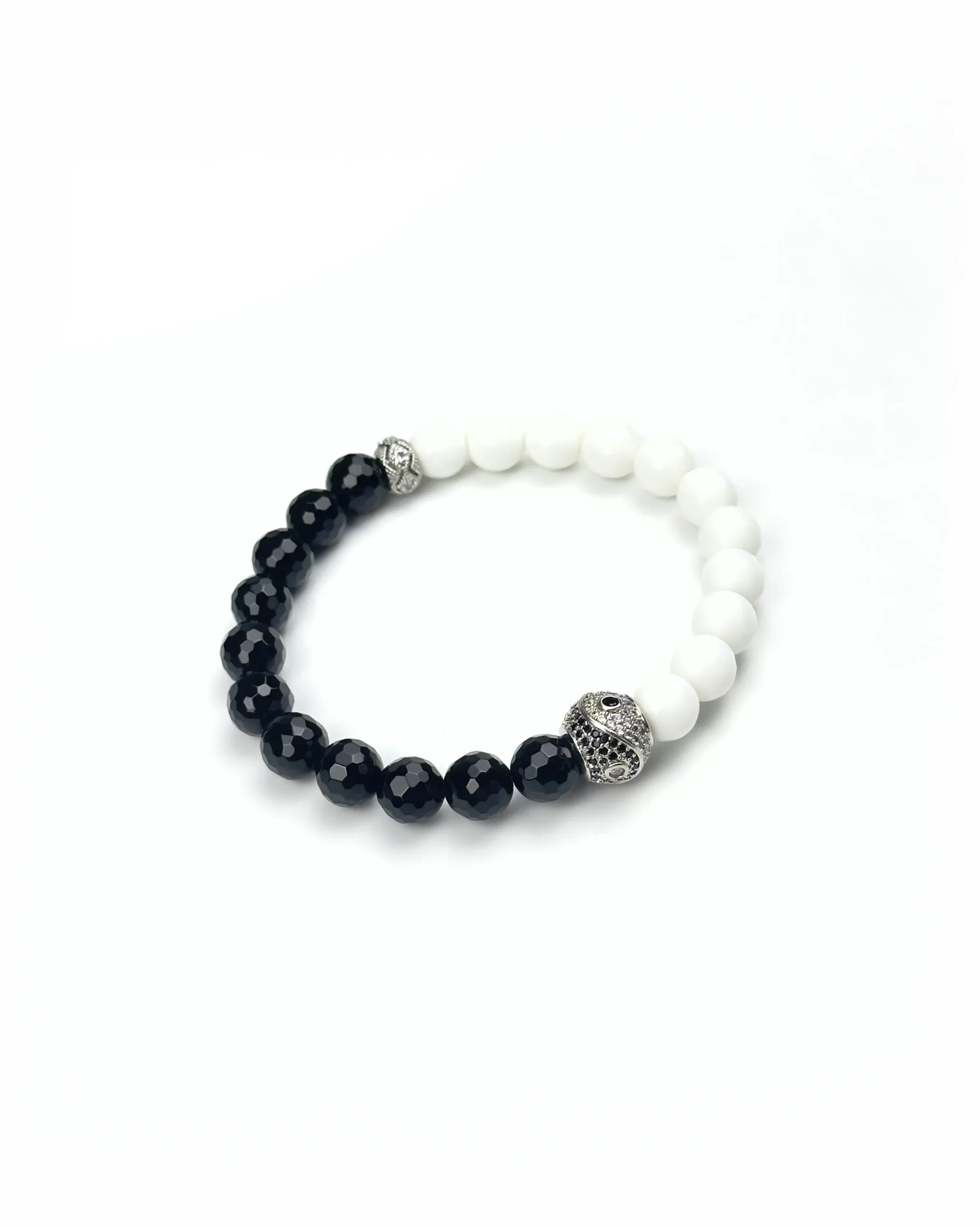 Инь-Янь с черным и белым Агатом