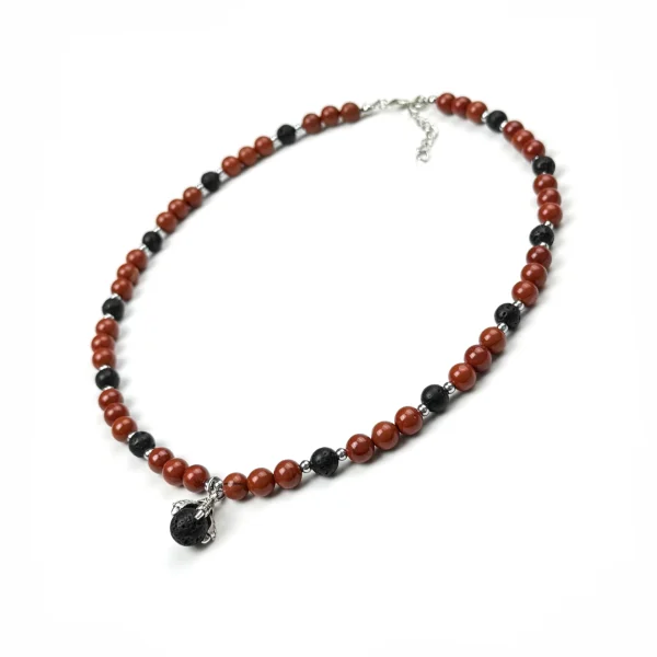 Колье КОГОТЬ ДРАКОНА. Яшма и Лава