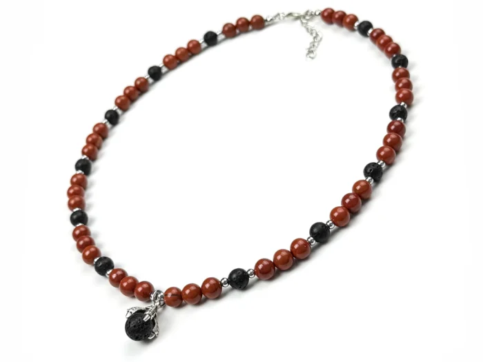 Колье КОГОТЬ ДРАКОНА. Яшма и Лава