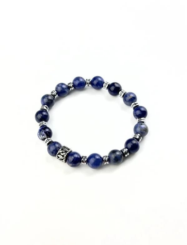 Браслет СТАЛЬНОЙ ХАРАКТЕР. Содалит