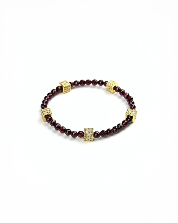 Браслет ТОНКАЯ ГРАНЬ. Гранат